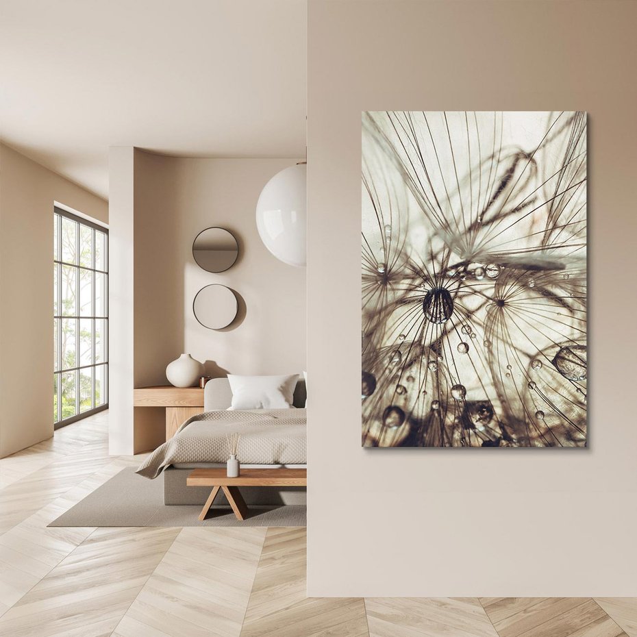 Obraz na płótnie 80x120 - Lekkie dmuchawce - dmuchawce, krople