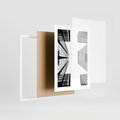 Plakat w ramie 30x40 - Architektoniczna Symetria - architektura, wysoki wieżowiec - rama biała