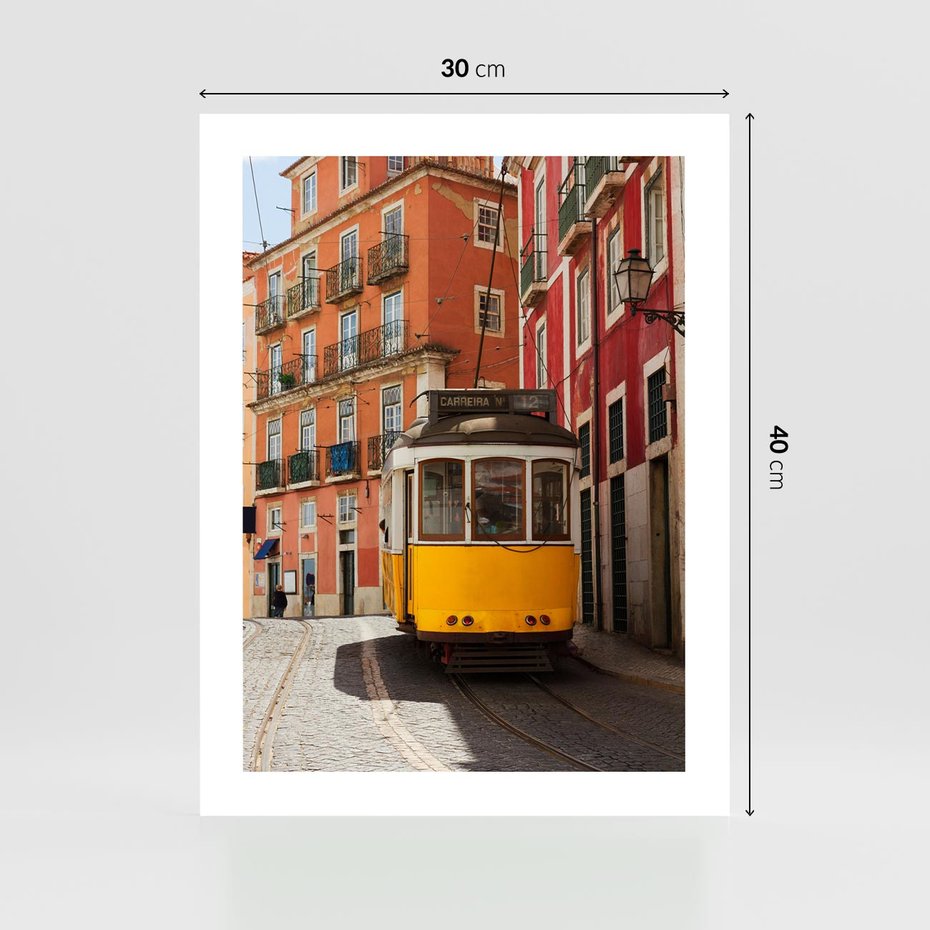 Plakat bez ramy 30x40 - Urok tramwaju w Lizbonie - Lizbona, tramwaj