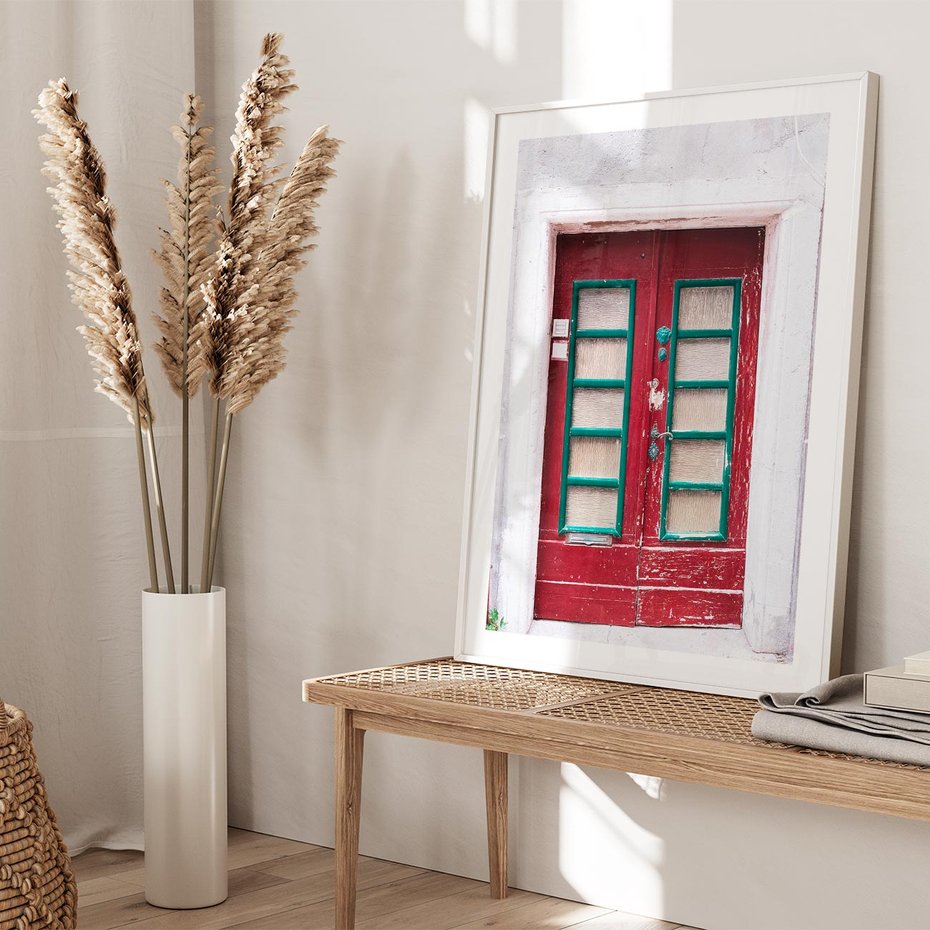 Plakat bez ramy 50x70 - Retro Przez Drzwi - drzwi, retro