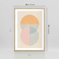 Plakat w ramie 50x70 - Migotliwe Wzory - geometryczne kształty, koła - rama drewno