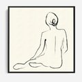 Obraz w ramie 50x50 - Akt w Minimalizmie - kobieta akt, minimalizm - rama czarna