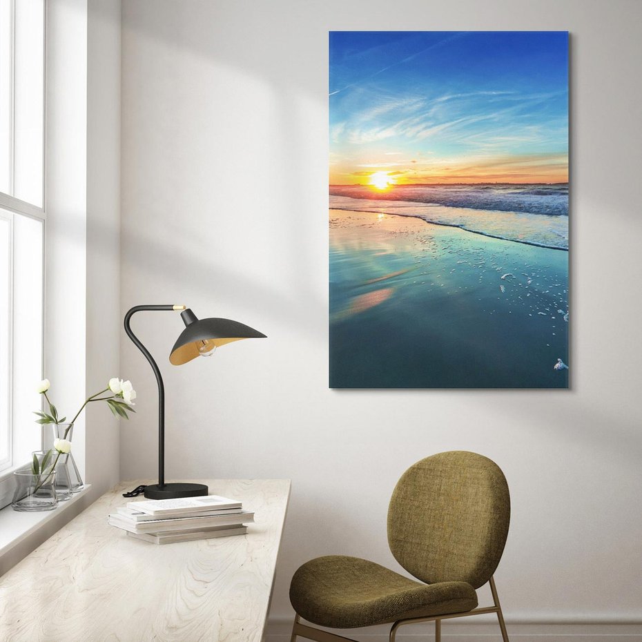 Obraz na płótnie 80x120 - spotkanie przy horyzoncie - morze, plaża