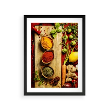 Plakat w ramie 50x70 - Smakowy Zmysł - przyprawy, kuchnia - rama czarna