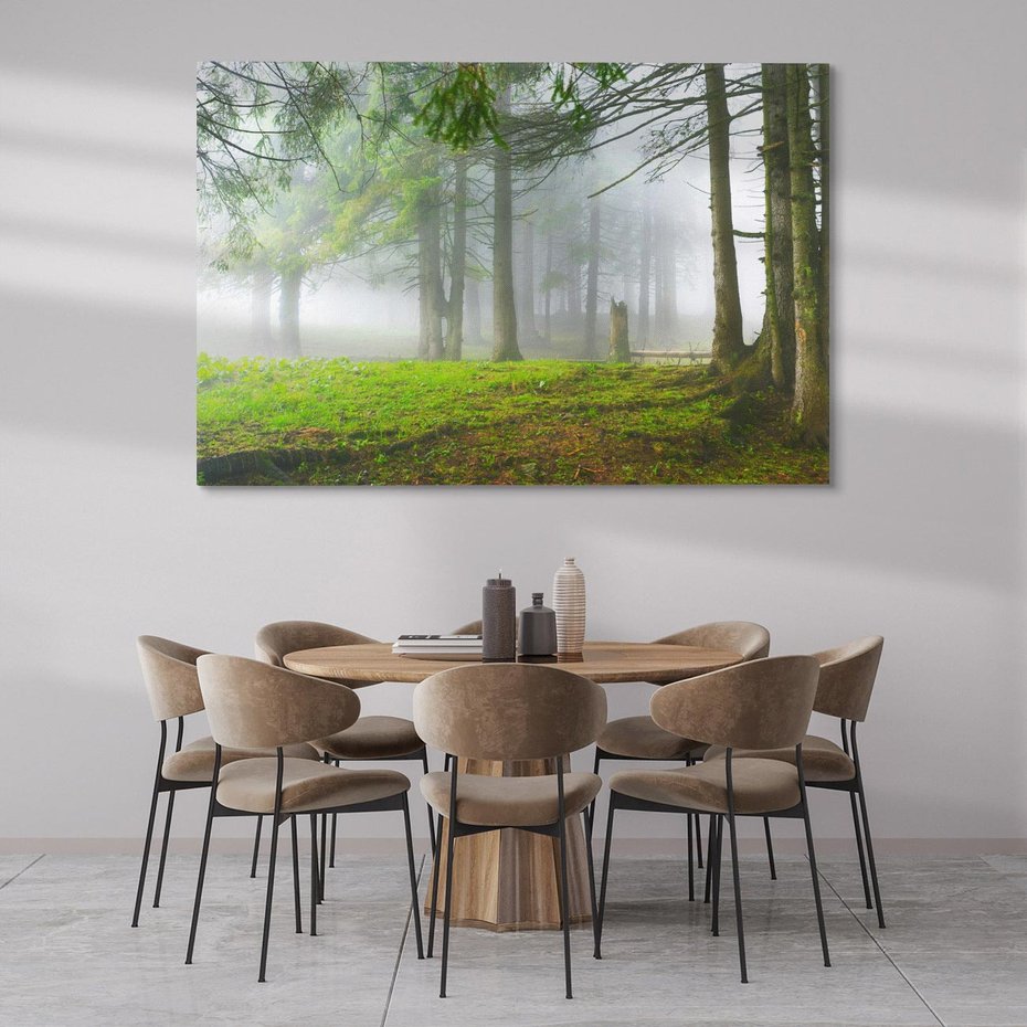 Obraz na płótnie 120x80 - Drzewa w harmonii - las, drzewa