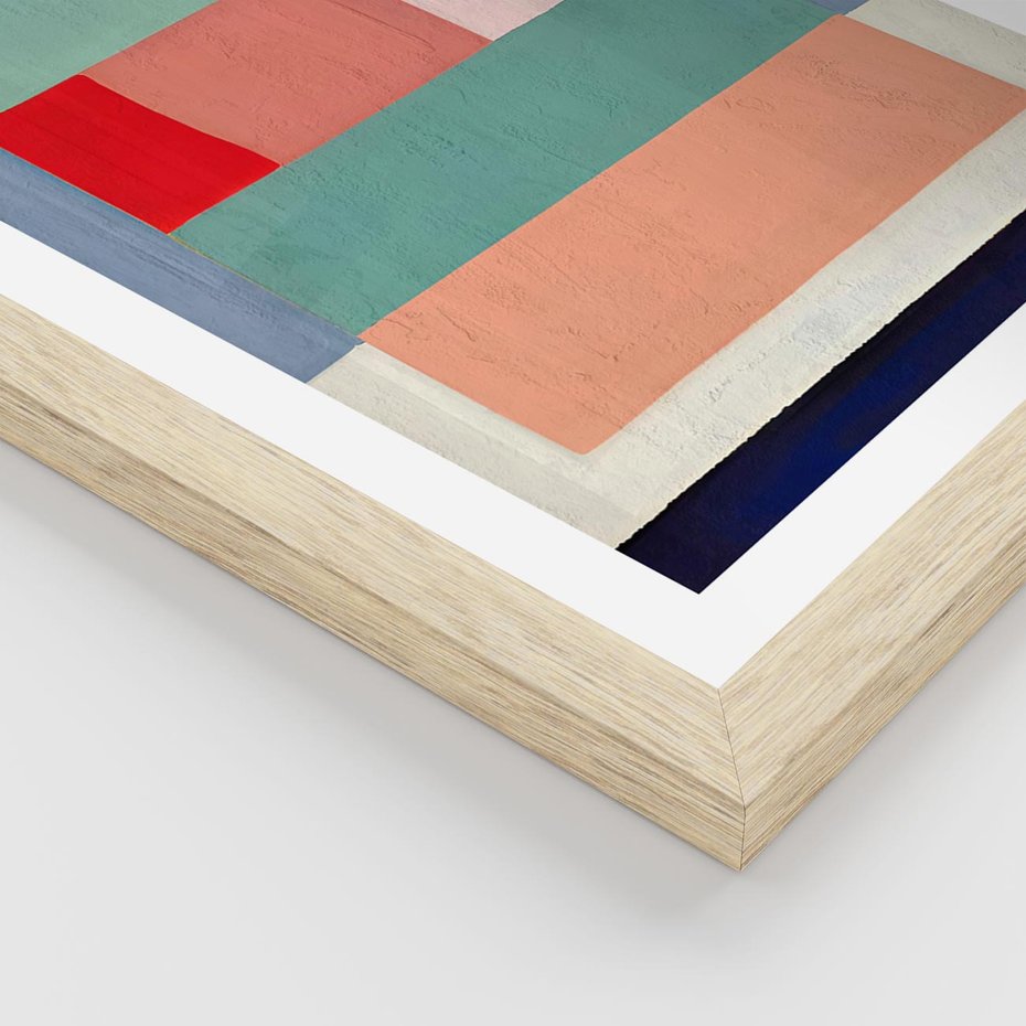 Plakat w ramie 30x40 - Bezgraniczne Nastroje Harmonii - abstrakcyjne geometryczne kształty, olejny obraz - rama drewno