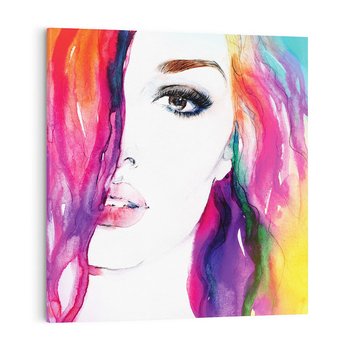 Obraz na płótnie 40x40 - Kobieta Twarz Abstrakcja - kobieta, twarz