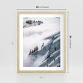 Plakat w ramie 40x50 - Czystość Natury - ośnieżone szczyty górskie, pejzaż - rama drewno