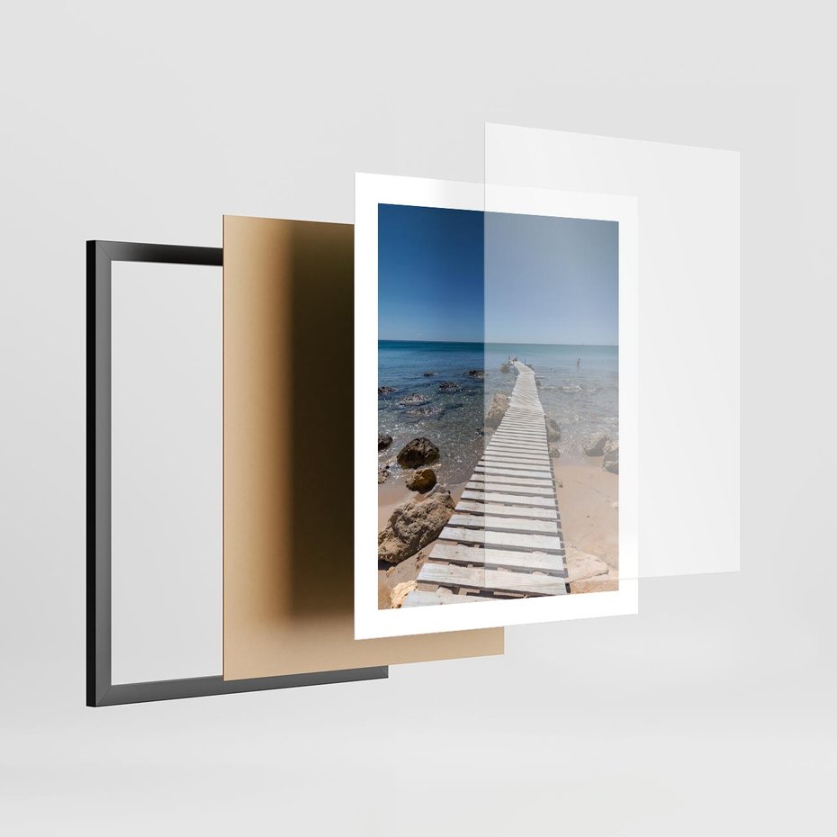 Plakat w ramie 40x50 - Oaza spokoju - plaża, morze - rama czarna