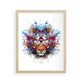 Plakat w ramie 40x50 - Tygrys w graficznej oprawie - tygrys, grafika - rama drewno