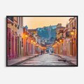 Obraz w ramie 70x50 - W stronę marzycielskich horyzontów - włoska uliczka, wieczór - rama czarna