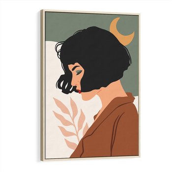 Obraz w ramie 50x70 - Kobieca Pasja - nowoczesny plakat, styl retro - rama drewno