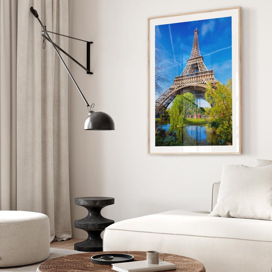 Plakat w ramie 40x50 - Wieża Eiffla w Paryżu - Eiffla, Paryż - rama drewno