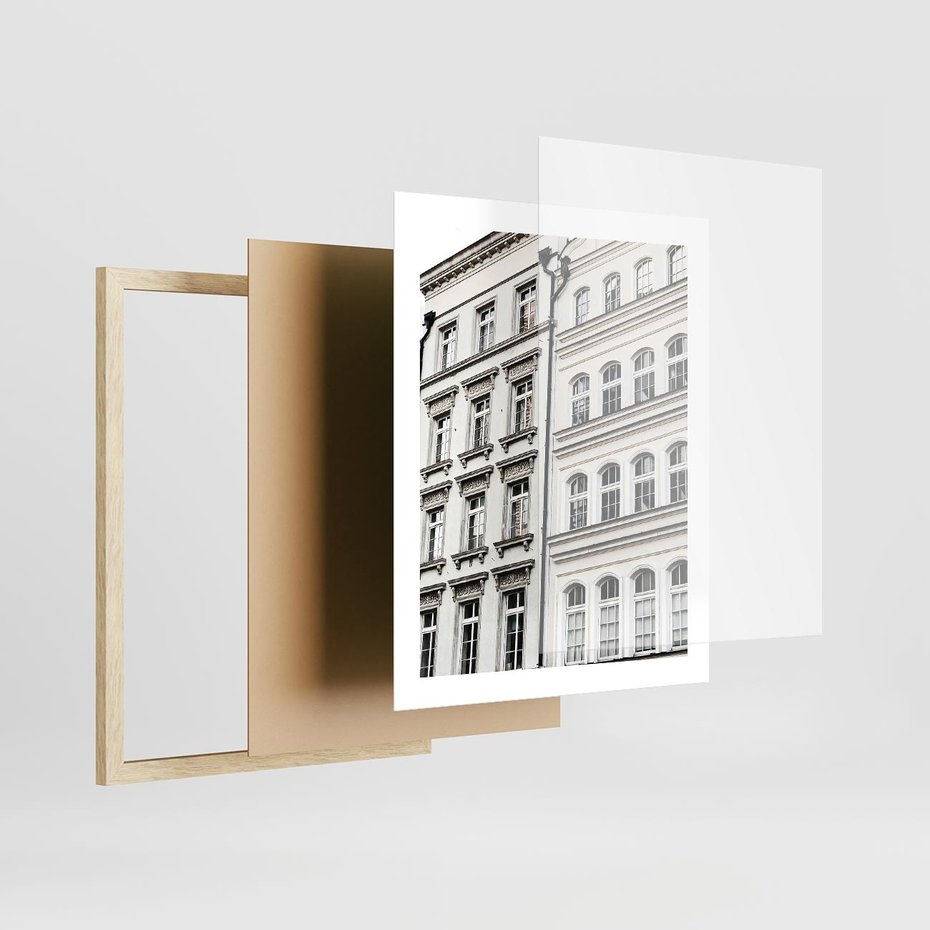 Plakat w ramie 40x50 - Urok Starej Kamienicy - budynki, miasto - rama drewno