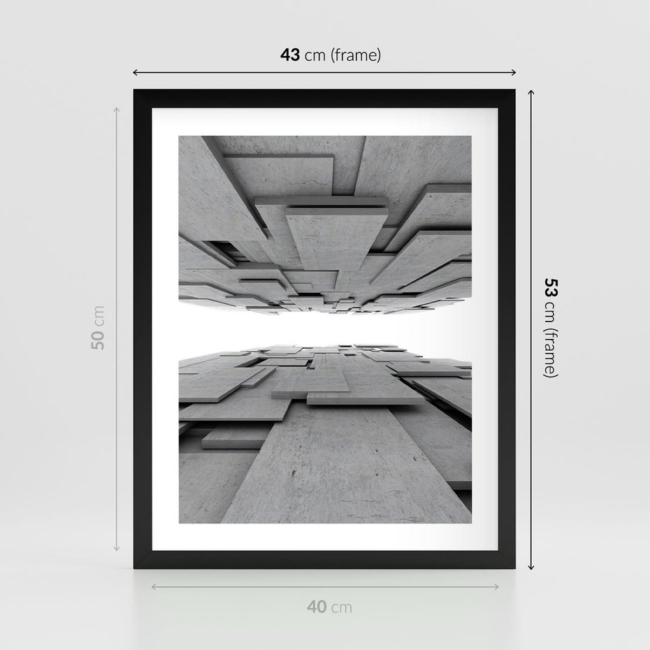 Plakat w ramie 40x50 - Architektura 3D - architektura, 3D - rama czarna