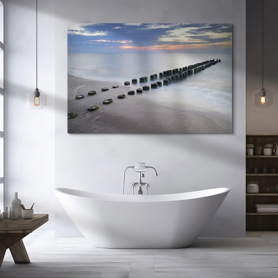 Obraz na płótnie 120x80 - Plaża Morskiej Błogości - plaża, morze