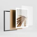 Plakat w ramie 40x50 - Egzotyczny Blask - złote, liście - rama czarna
