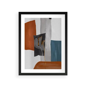 Plakat w ramie 40x50 - Nowoczesna geometria - nowoczesny, geometryczny - rama czarna