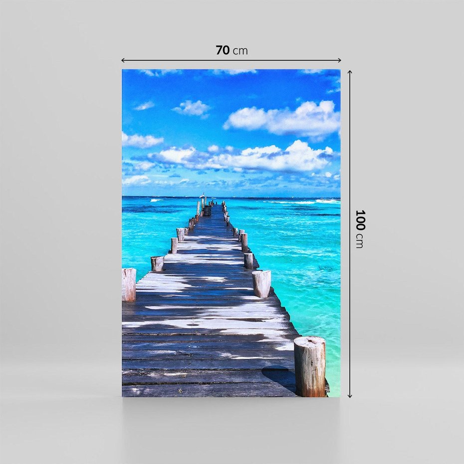 Obraz na płótnie 70x100 - Molo na Plaży Morza - molo, plaża