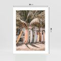 Plakat bez ramy 30x40 - Surfingowy Raj - deski surfingowe, na plaży