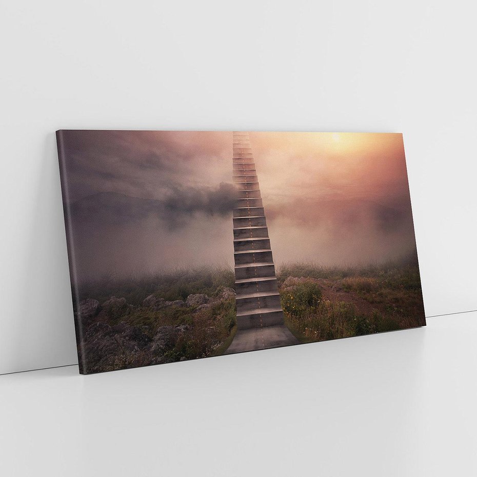 Obraz na płótnie 120x60 - Wędrówka po malowniczej drodze - droga, schody