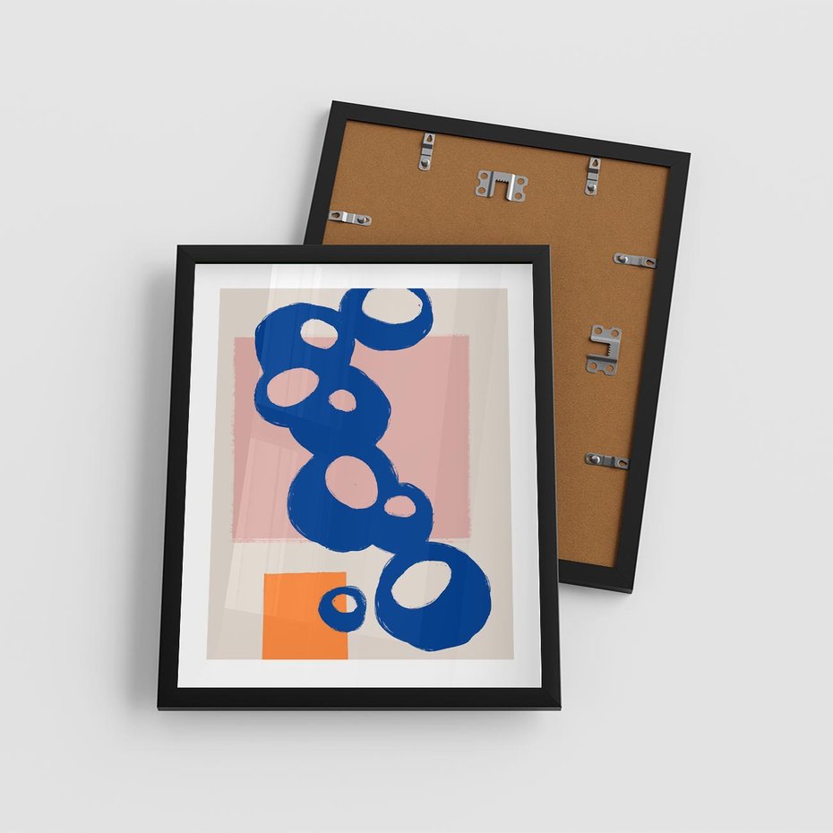 Plakat w ramie 40x50 - Migocące Plamiste Echa - abstrakcja, nowoczesny plakat - rama czarna