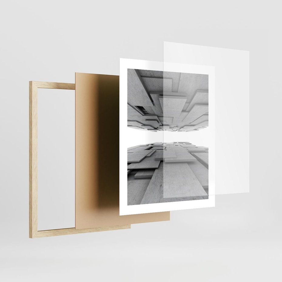 Plakat w ramie 40x50 - Architektura 3D - architektura, 3D - rama drewno