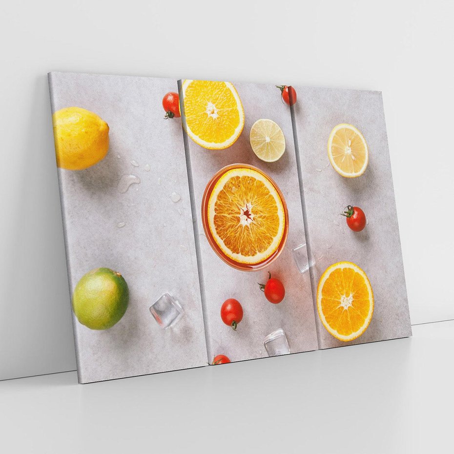 Obraz na płótnie 120x80 - Cytryny i Pomarańcze - Owoce Letniego Słońca - cytryny, pomarańcze