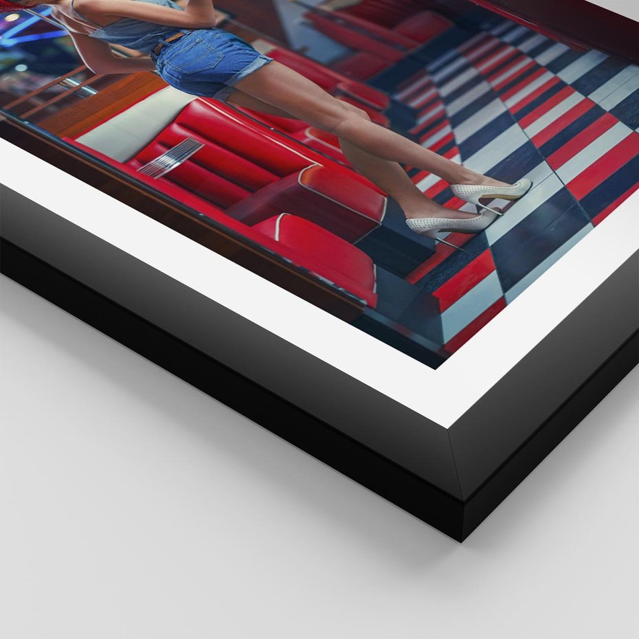 Plakat w ramie 30x40 - Czas Na Wyjątkowy Posiłek - restauracja, retro - rama czarna