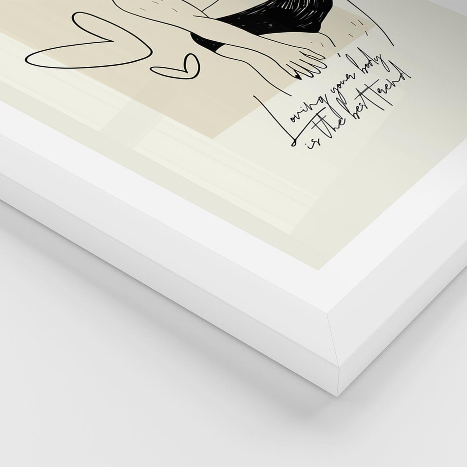 Plakat w ramie 40x50 - Moc to Ona - rysunek, sztuka nowoczesna - rama biała