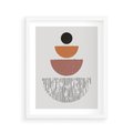 Plakat w ramie 40x50 - Półkola i Boho Akcent - geometria, półkola - rama biała