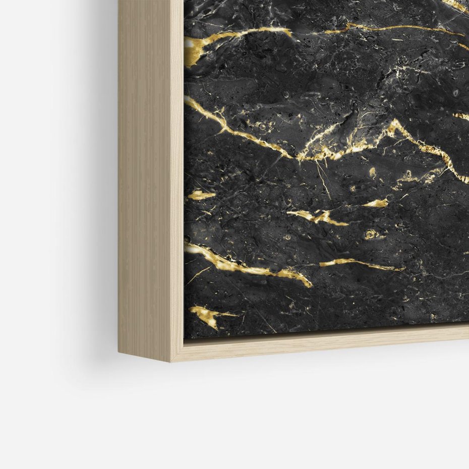 Obraz w ramie 80x80 - Egzotyczny Blask - marmur, złoto - rama drewno