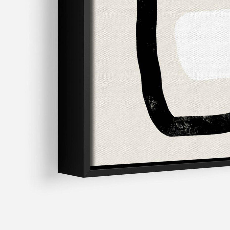 Obraz w ramie 70x100 - Kształtne Formy - geometryczne nieregularne kształty, nowoczesna kompozycja - rama czarna
