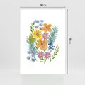 Plakat bez ramy 50x70 - Migocące Widoki Kwiatów - akwarelowe polne kwiaty, minimalistyczny plakat