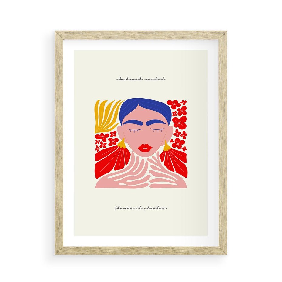 Plakat w ramie 50x70 - Bezgraniczne Rytmy - kobieta, sztuka abstrakcyjna - rama drewno