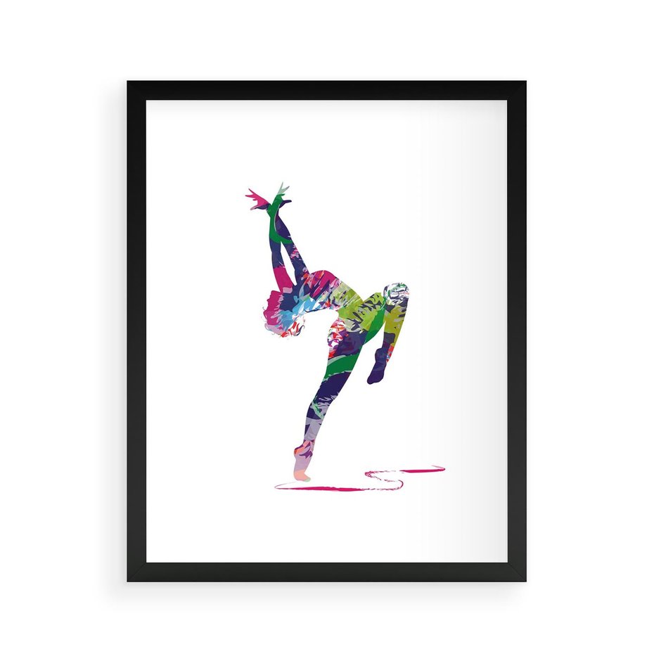 Plakat w ramie 40x50 - Taniec w akwareli - taniec, akwarela - rama czarna