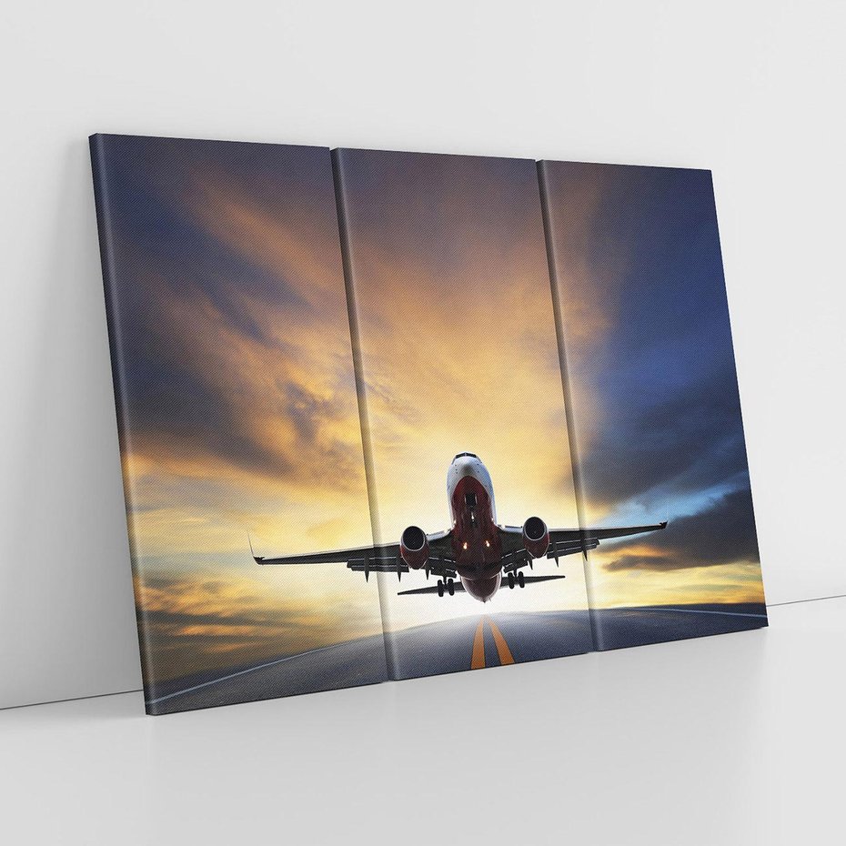 Obraz na płótnie 120x80 - Podróż samolotem w pejzaż - samolot, podróż