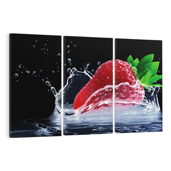 Obraz na płótnie 120x80 - Świeżość truskawek wodą okryta - truskawka, woda