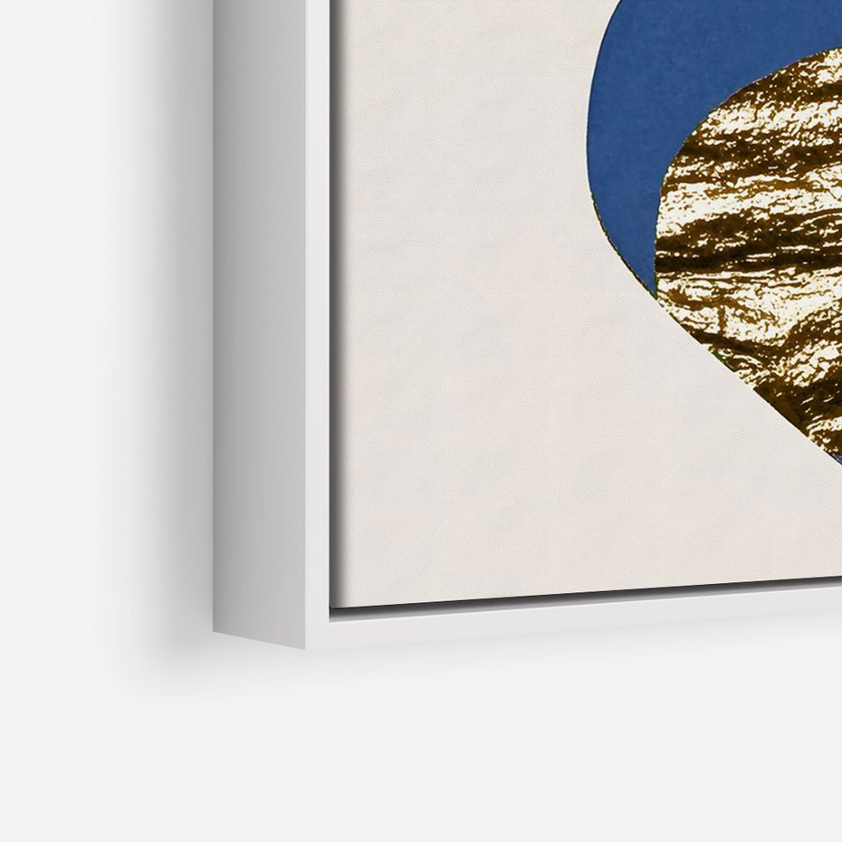 Obraz w ramie 50x70 - Kolorowe Przenikanie Kształtów - abstrakcyjne formy, obraz olejny - rama biała