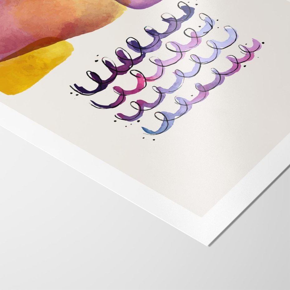 Plakat bez ramy 40x50 - Impresje Akwarelowej Przestrzeni - kolorowe pastelowe plamy, rozmyte żywe kolory