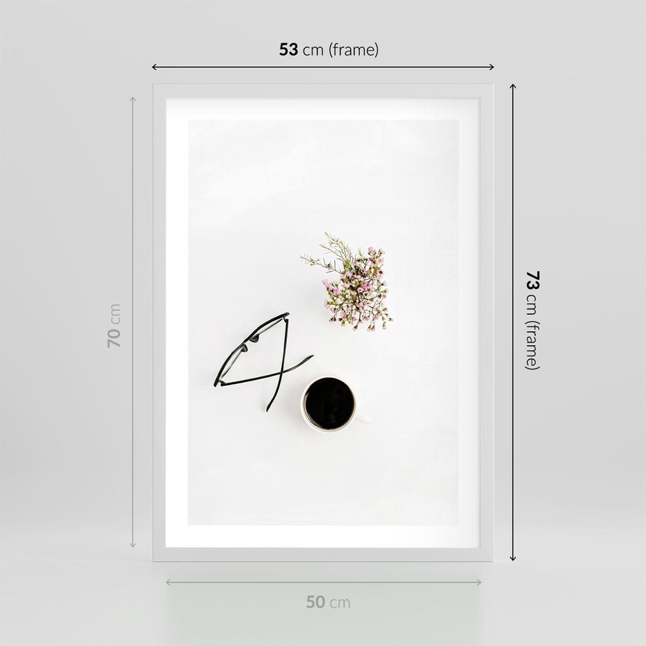 Plakat w ramie 50x70 - Codzienne Radości - kompozycja, bukiet - rama biała