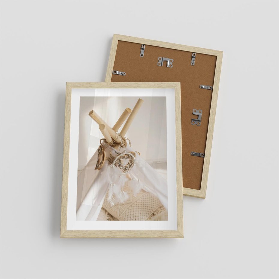 Plakat w ramie 30x40 - Oaza Swobodnego Stylu - boho, tipi - rama drewno