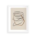 Plakat w ramie 30x40 - Bezczasowe Kontury - abstrakcyjne linie, zaplątane - rama biała