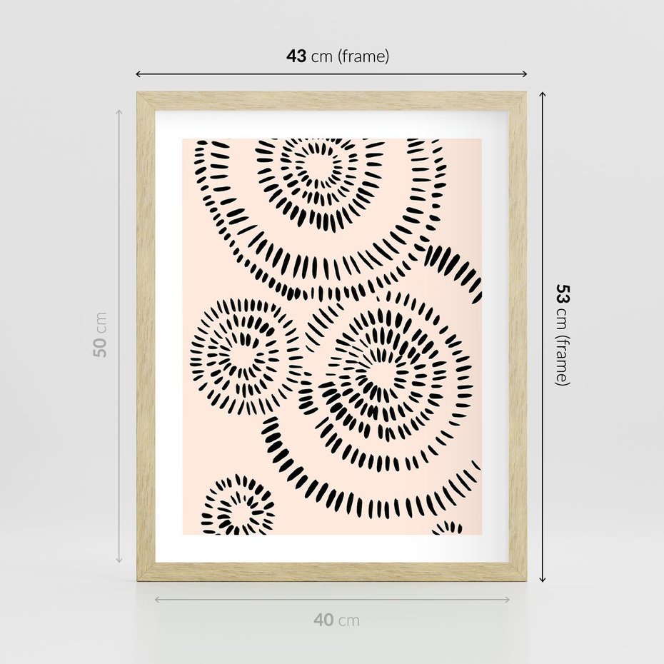 Plakat w ramie 40x50 - Abstrakcyjne Wnętrza - minimalistyczne kształty, odbicia - rama drewno