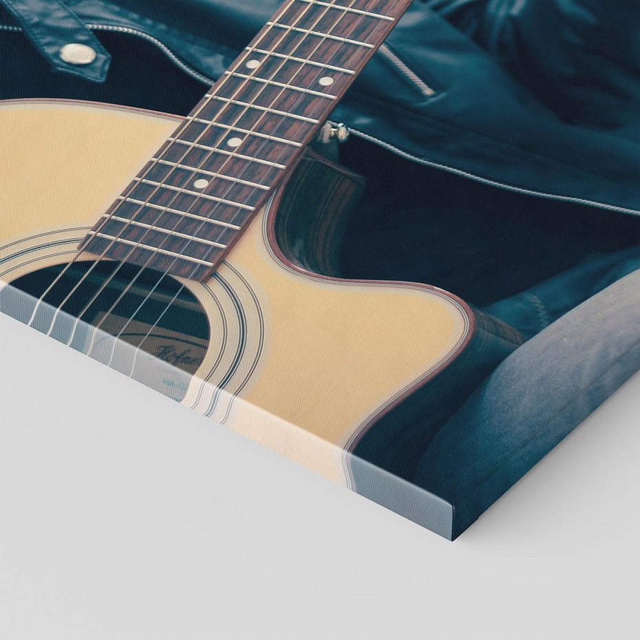 Obraz na płótnie 100x70 - Gitara - Dźwięki Retro - gitara, muzyka