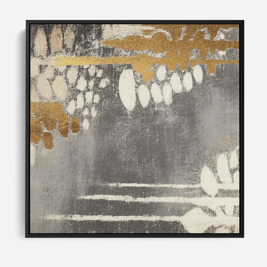 Obraz w ramie 50x50 - Malowane impresje zmysłów - abstrakcyjne plamy, linie - rama czarna