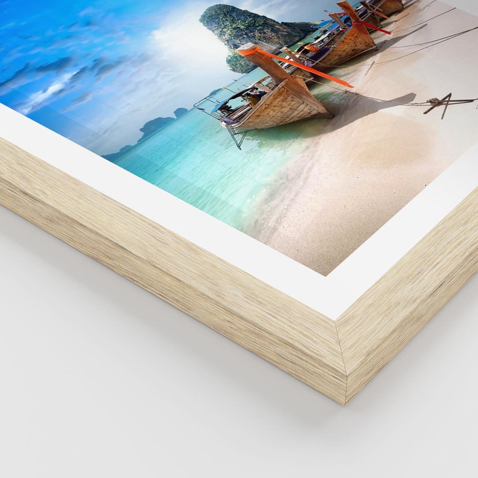 Plakat w ramie 30x40 - Morze na Łodzi - morze, łódź - rama drewno