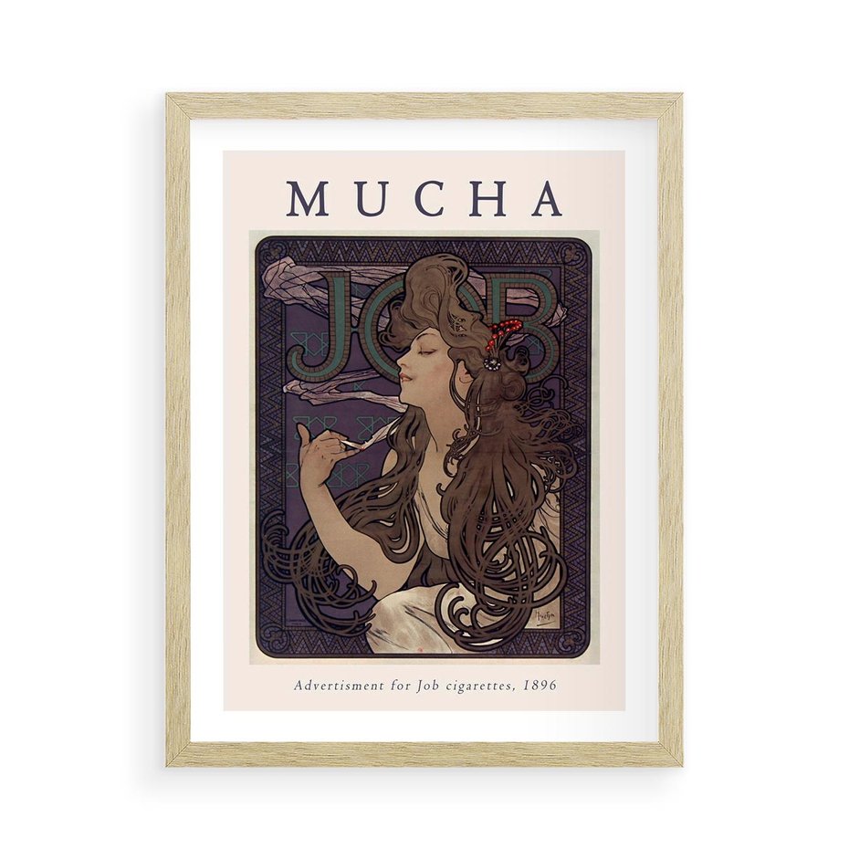 Plakat w ramie 50x70 - Reprodukcja A.Mucha - Mucha, plakat z reprodukcją - rama drewno