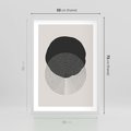 Plakat w ramie 50x70 - Boho Przenikanie Uroku - abstrakcyjna kompozycja, okręgi - rama biała