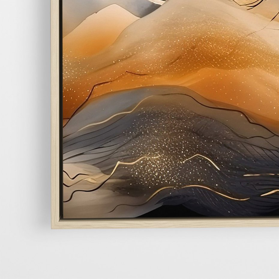 Obraz w ramie 50x70 - Grafika Zachodu - nowoczesna grafika, odcienie pastelowe - rama drewno